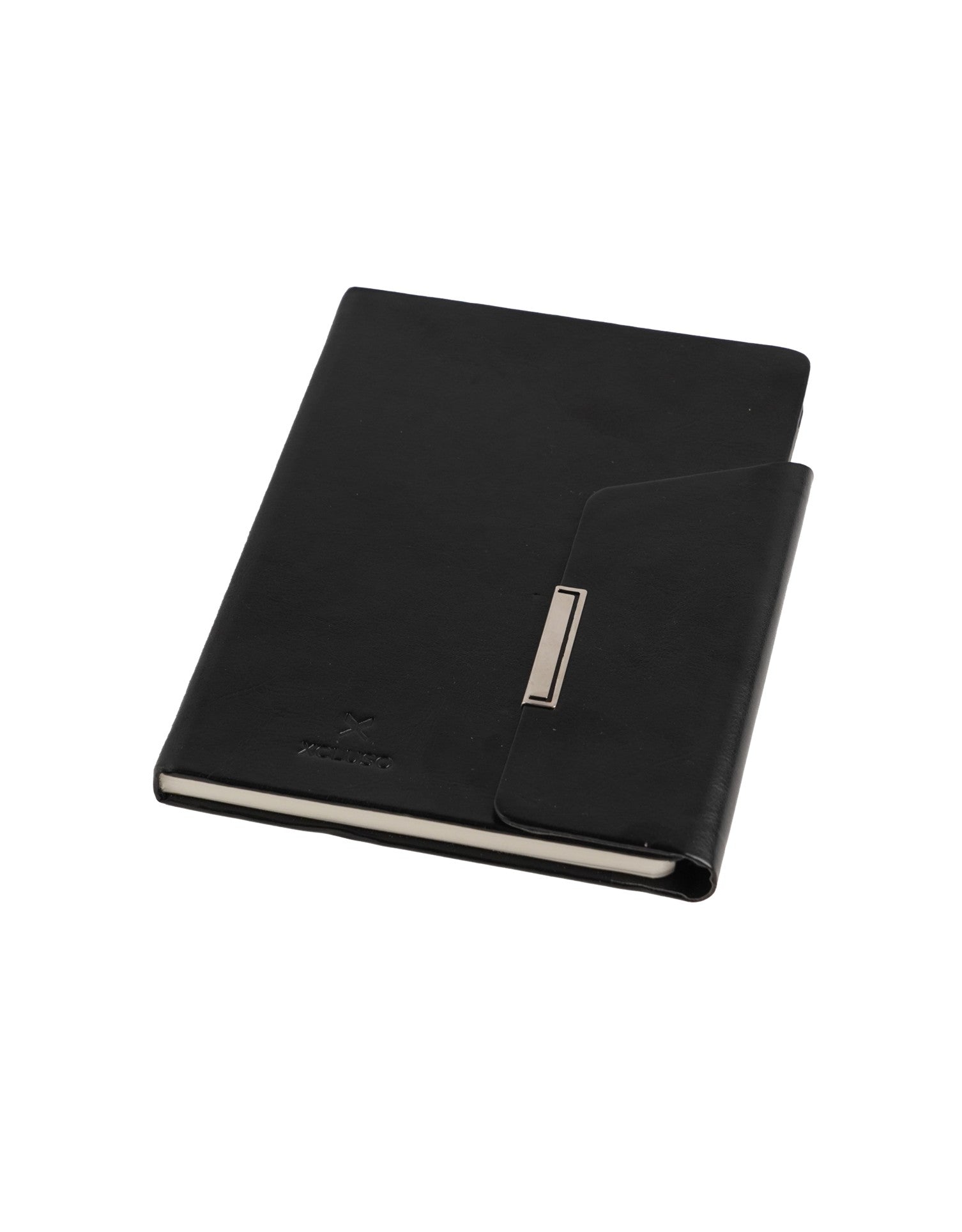A5 Vegan Leather 649 Black Flap Non Dated Diary - 80 gsm