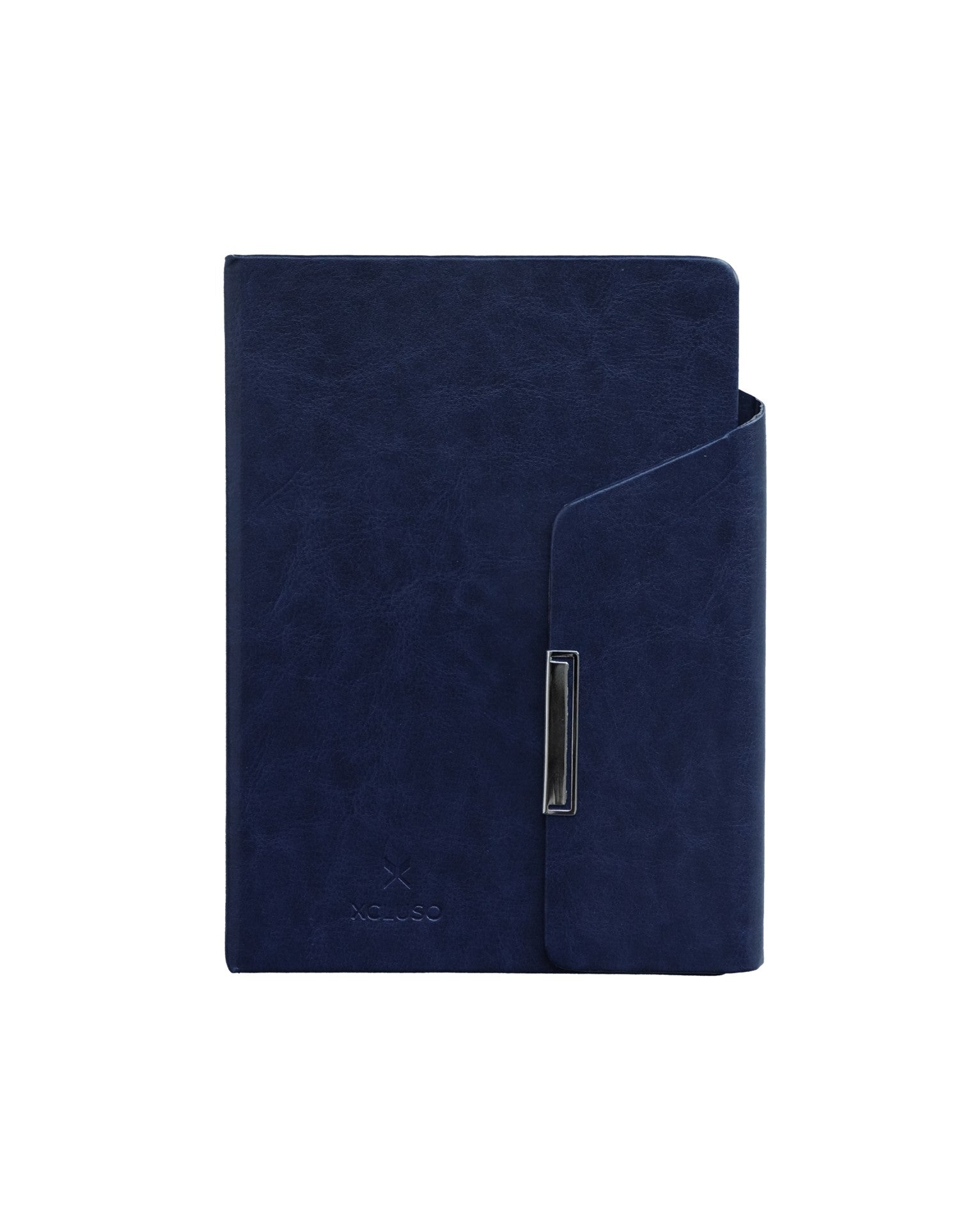 A5 Vegan Leather 649 Blue Flap Non Dated Diary - 80 gsm