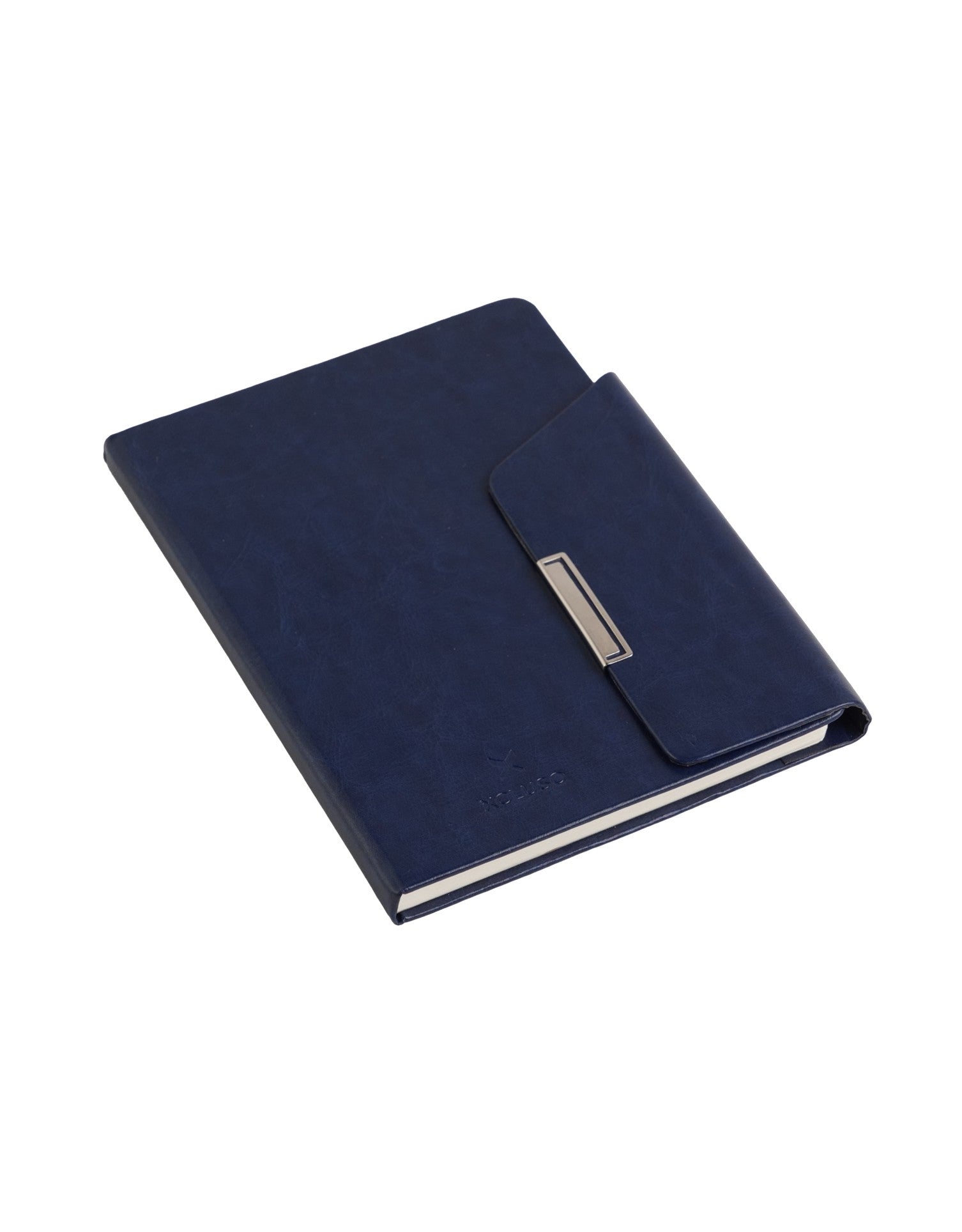 A5 Vegan Leather 649 Blue Flap Non Dated Diary - 80 gsm