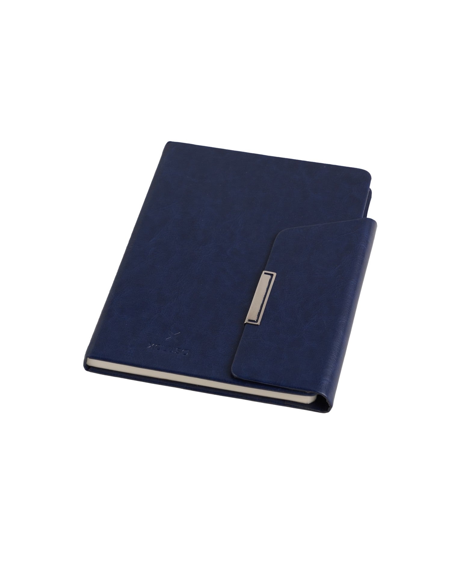 A5 Vegan Leather 649 Blue Flap Non Dated Diary - 80 gsm