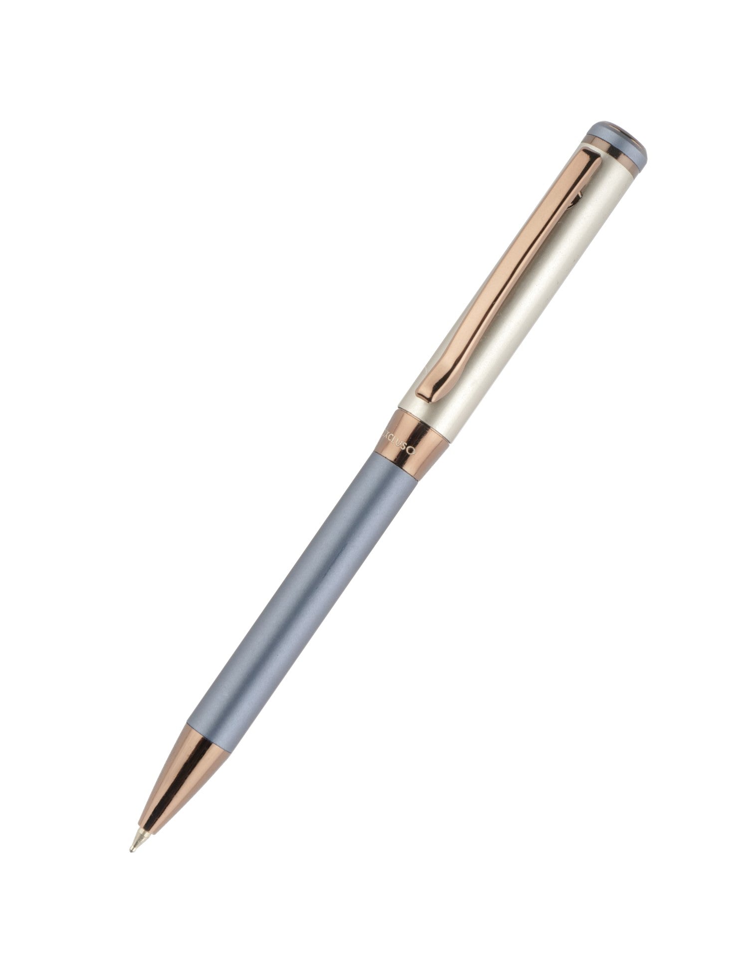 Xcluso Matt Grey Metal Ballpoint Pen with coffee clip and imported german ink refill