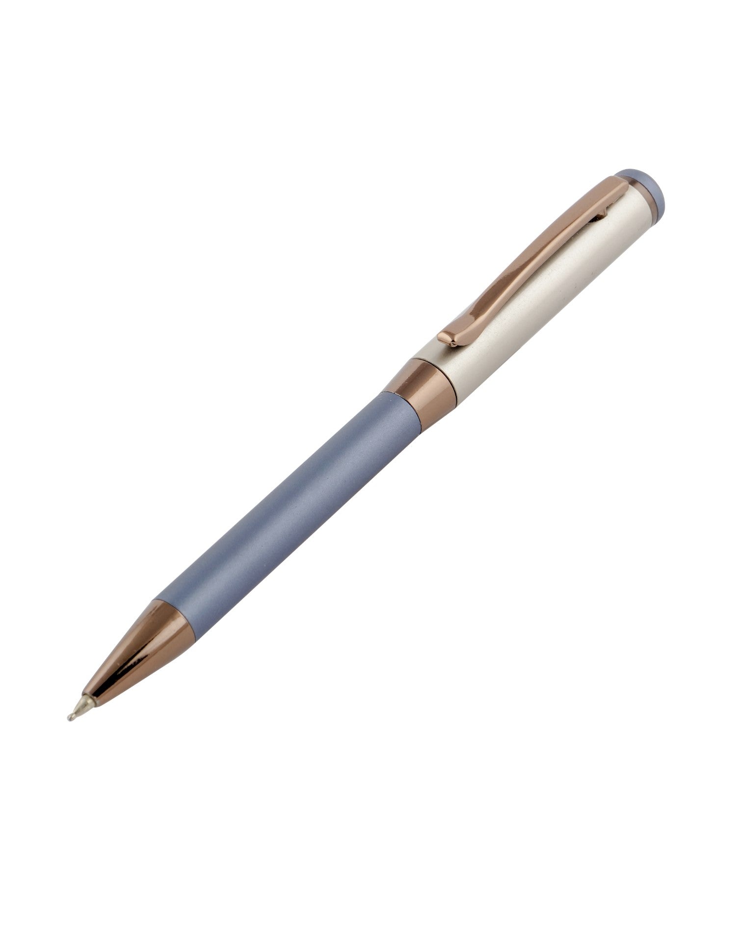 Xcluso Matt Grey Metal Ballpoint Pen with coffee clip and imported german ink refill