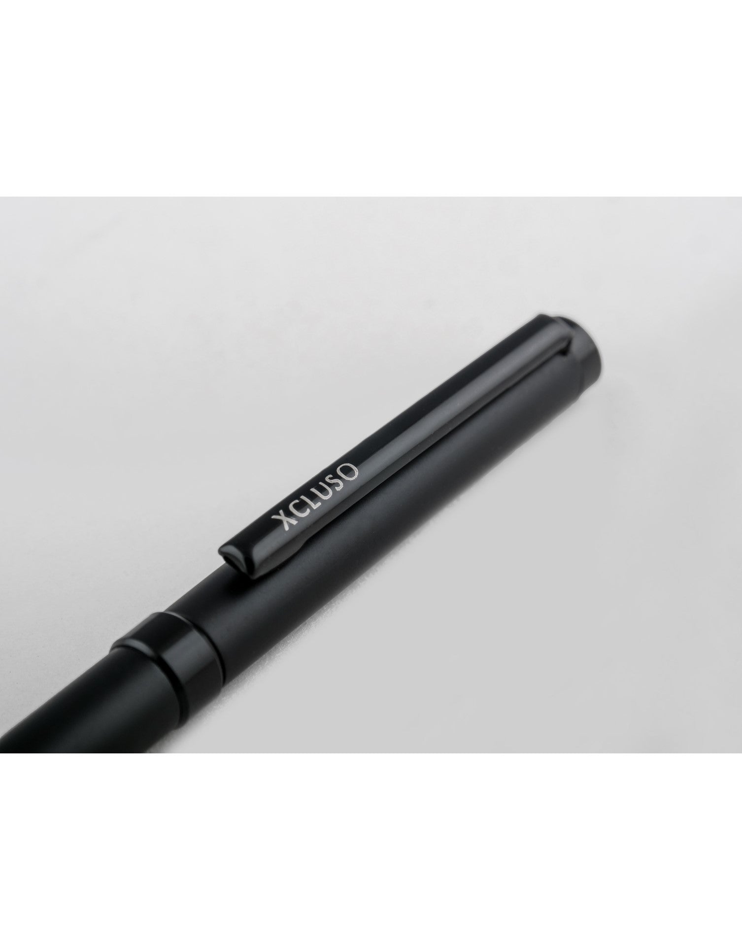 Xcluso Matt Black Metal Ballpoint Pen with black clip and imported german ink refill. Thin Metal pen. Pen with smooth writing. Pens for Gifting