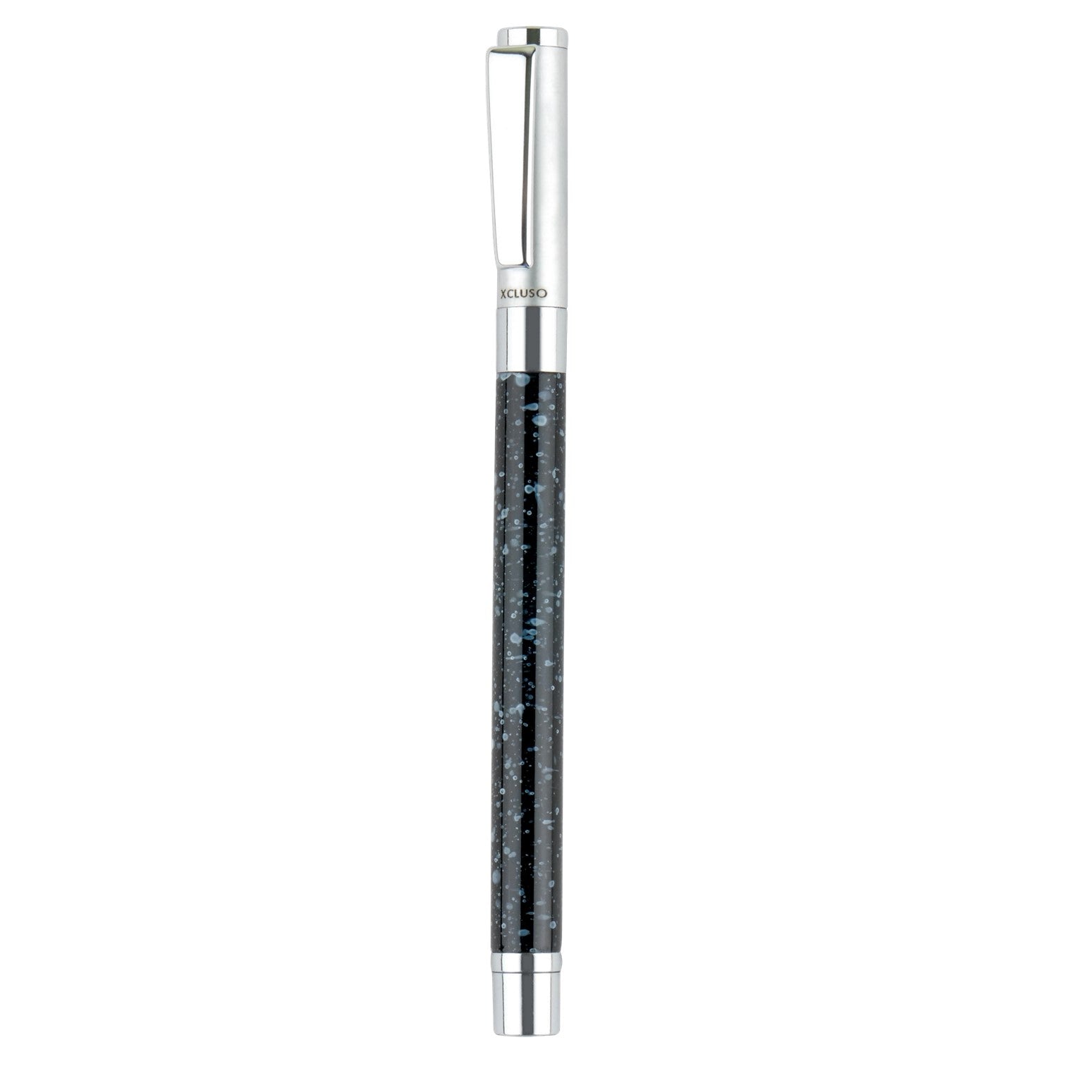 Xcluso Black Marble Metal Roller Pen with Chrome clip and imported german refill