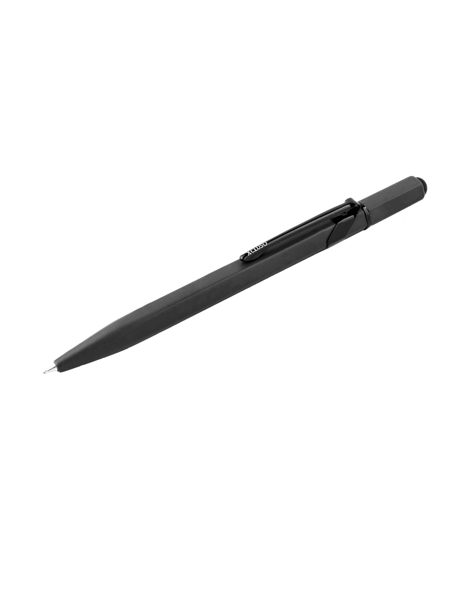 Xcluso Matt Blue Metal Ballpoint Pen with black clip and imported german ink refill. Pen with smooth writing. Pen with stylus. Pens for Gifting