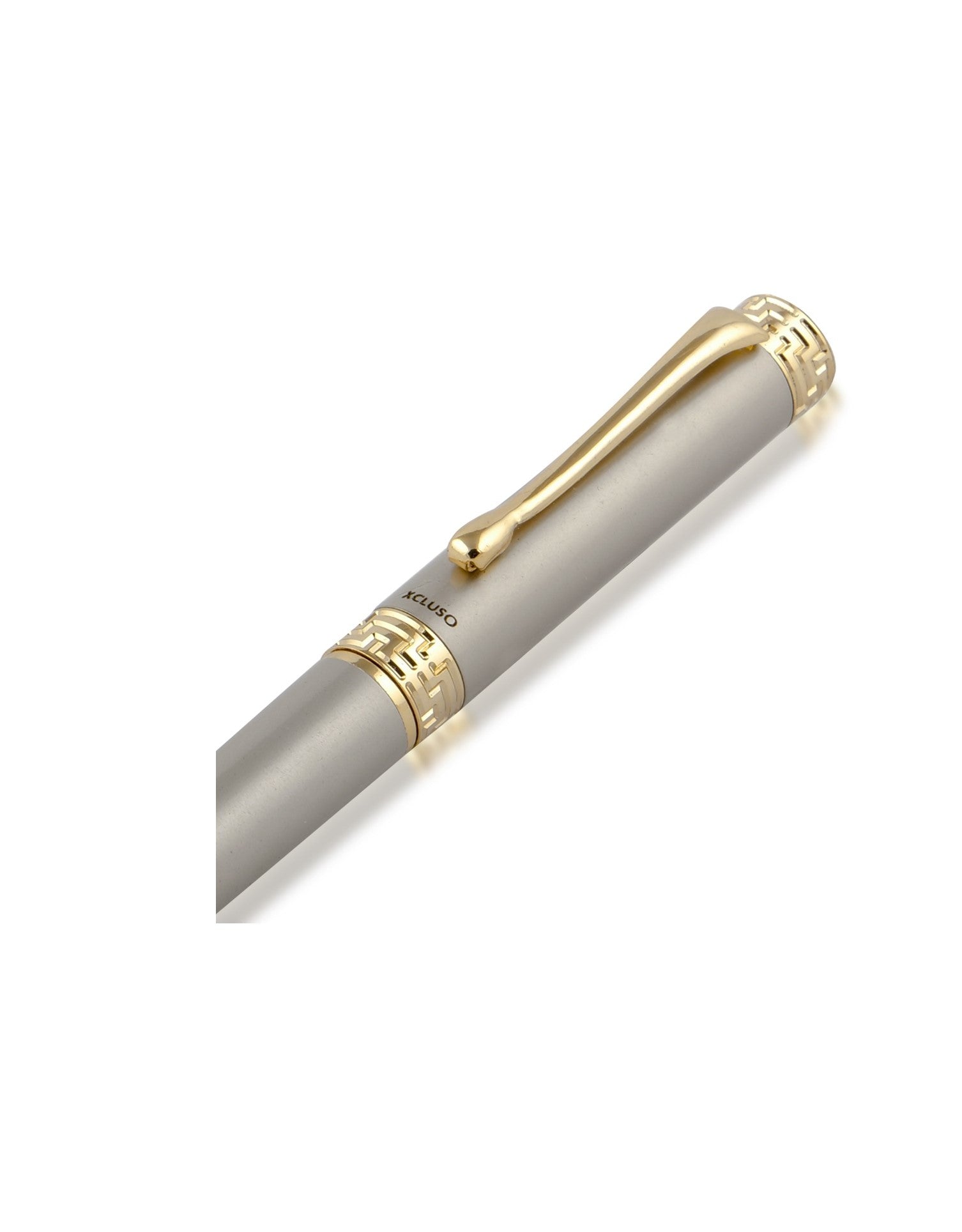 Xcluso Satin Finish Metal Ballpoint Pen with gold clip and imported german ink refill