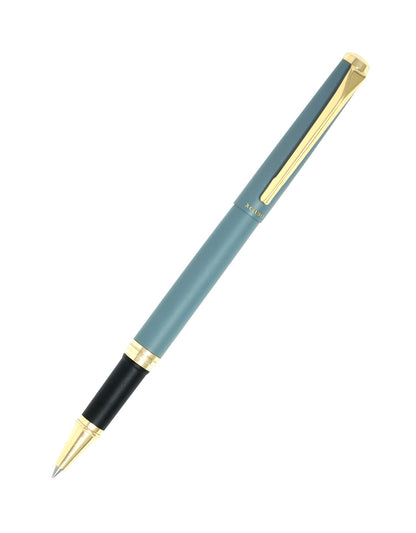 Xcluso Grey Metal Roller Pen with gold clip and imported german refill