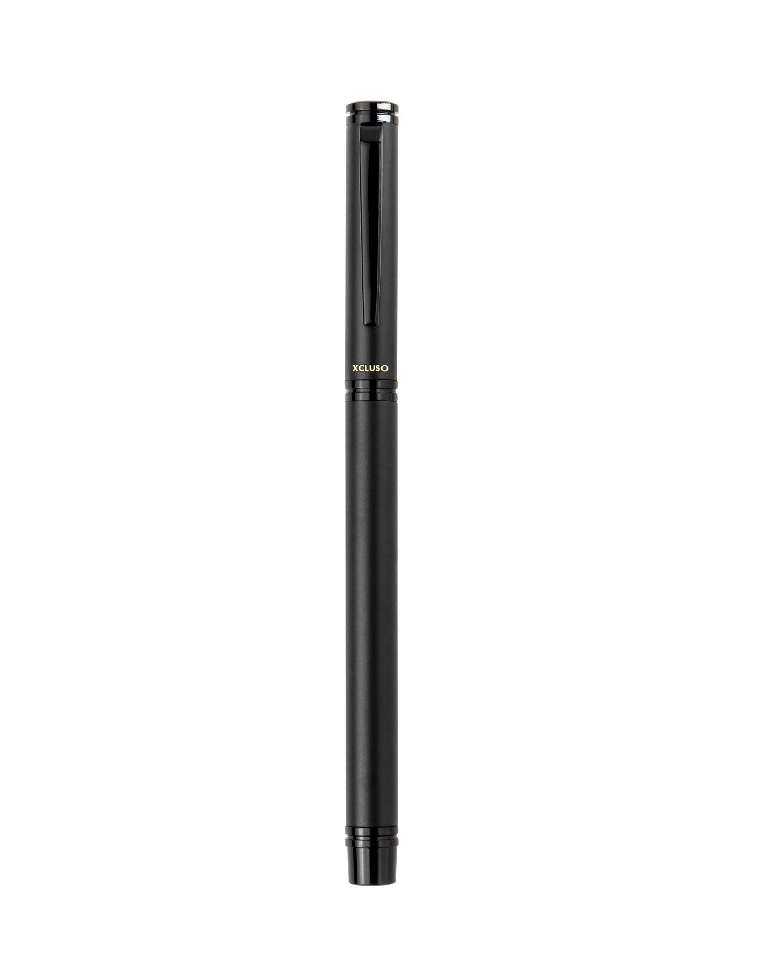 Xcluso Black Matt Metal Roller Pen with Black clip and imported german refill with magnetic cap