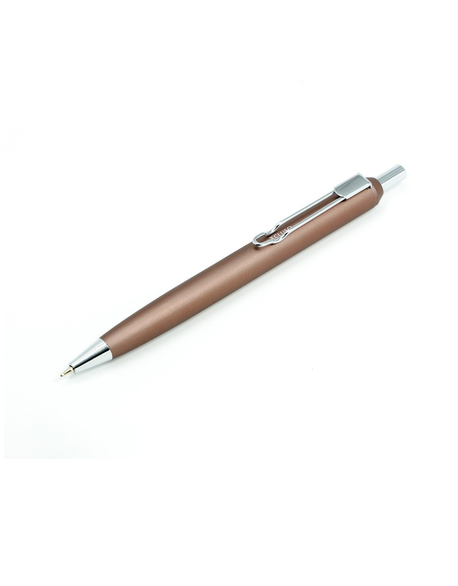 Xcluso Matt Coffee Metal Ballpoint Pen with shining chrome clip and imported german ink refill. Pen with smooth writing. Tic Tic pen. Pens for Gifting